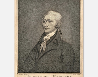 アレクサンダー・ハミルトンの彫刻肖像画プリント、建国の父の壁掛けアート
