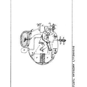 Bushnell American Turtle submarine cutaway, restored white, 1881 engraving