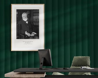 アンドリュー・カーネギーの肖像画、富の福音の引用句入り壁掛けアート