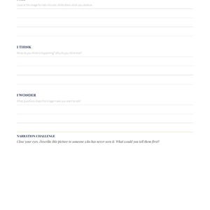 May include: A white worksheet with the title "PLATE I" and text about the Battle of Lexington, April 19th, 1775. The worksheet includes prompts for observation, critical thinking, and narration. The text is in black.