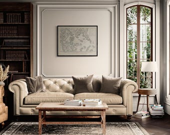 ボストン包囲戦（1776年）の戦争地図プリント、ワシントン砲台、額装済みまたは額装なし