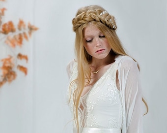 Bruidsbolero- witte bruids pure schouderophalen. Bruiloft witte cover-up, 4 opties omslagdoek, schouderophalen, gedraaide omslagdoek en sjaal. Bruidsomslagdoek