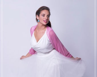 Pink Bridal Shrug, Loop Versatile Shawl