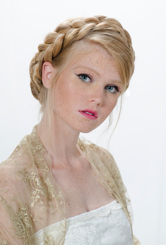 Gold Lace Shrug. Convertible- Shrug, Shawl, Twisted Shawl And Scarf. Available also in Plus Size
