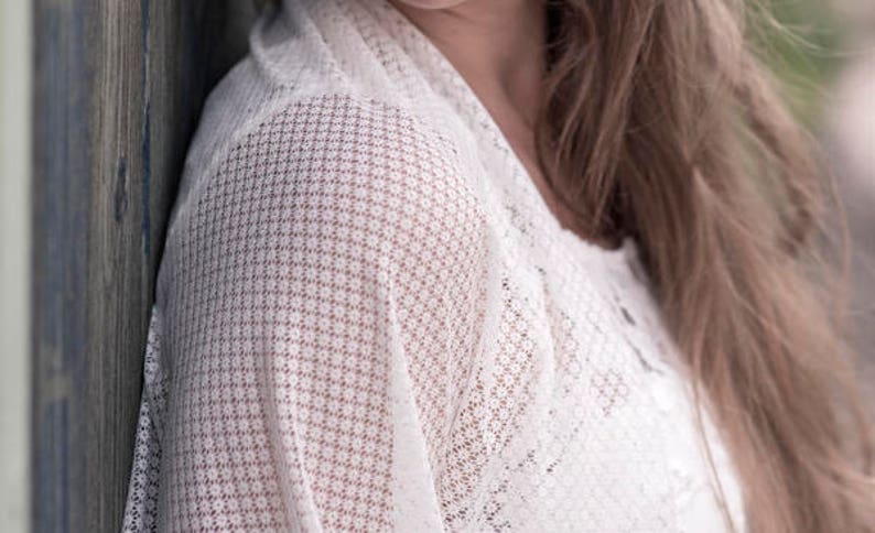 Bridal Cover Up Wedding Shawl With Tiny Flowers Feminine Bolero Bridal Shrug Lace Wedding Bolero Off White Shrug For Modest Wedding
