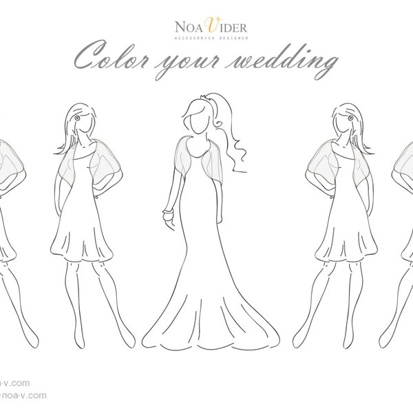 Wedding Planning, Bridal Party Outfit And Accessories Planning. Color Your Wedding- Choose Your Wedding Color Scheme, Bring Your Crayons!
