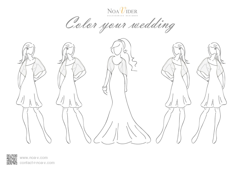 Wedding Planning, Bridal Party Outfit And Accessories Planning. Color Your Wedding Choose Your Wedding Color Scheme, Bring Your Crayons image 1