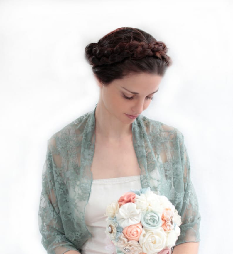 Gray Lace shawl For Bride