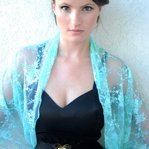 Plus Size Lace Shrug. 4 Ways Shawl- Shrug, Shawl, Twisted Shawl And Scarf. Fancy Cocktail Party Dress Cover Up, Lace Bolero Wrap