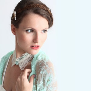 Mint Wedding Shrug, Mint Lace Bolero For Bride. Wedding Versatile Shawl. Wear As Shawl, Shrug, Twist, Scarf. Bridesmaids Shawls, Bridal Top