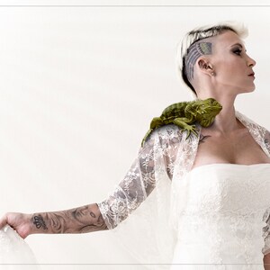 Wedding Shawl, Vanilla Lace. Bridal Cover Up, Wedding Wrap, Tattoo Bride, Offbeat Bride, Alternative Wedding, Bridal Cream Bolero