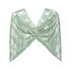 Plus Size Sage Lace Shrug. 4 Options Shawl- Shrug, Shawl, Twist And Scarf. Bridesmaids Gifts, Gift For Mom, Lace Cover UP, Sage Bolero Shawl