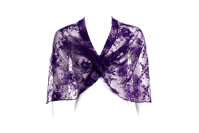 Purple Lace Wedding Shrug. Versatile Top Shawl Shrug Twist Etsy
