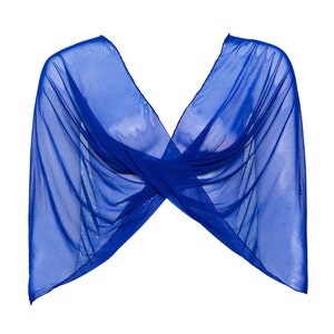Plus Size Royal Blue Infinity Shawl, Versatile Top- Shawl, Scarf, Crisscross Or Scarf. Bridal Party Covers, Wedding Bridesmaids Shawls Wraps