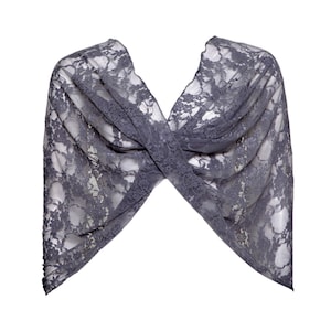 Charcoal Grey Lace Versatile Shawl- Shrug, Shawl, Scarf, Crisscross. Canvertible Lace Shawl, Lace Cover Up, Lace Accessories, Gift For Her
