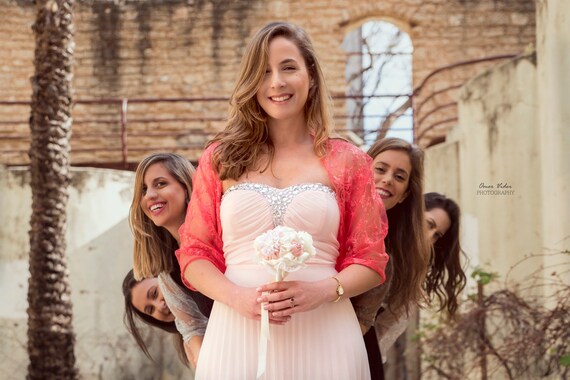 coral shawl for wedding