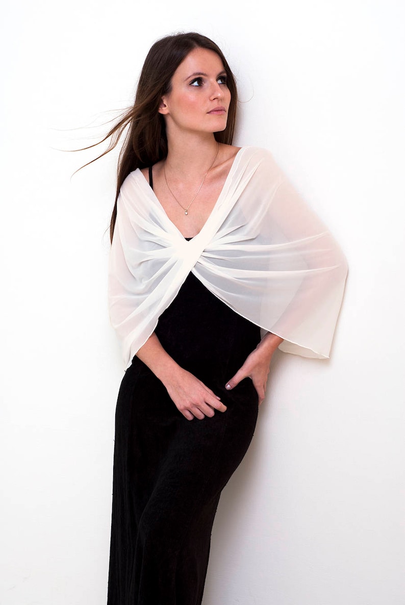 ivory sheer shawl