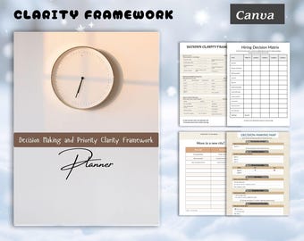Decision Making and Priority Clarity Framework | Goal Clarity Planner | Decision Planning Workbook