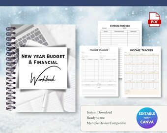 New Year Budget & Financial Workbook | Annual Budget Planner | Money Planning Printable
