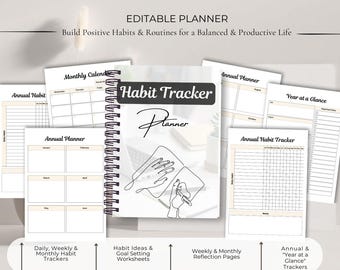 Habit Tracker Planner | Daily Habit Tracking Printable | Consistency & Routine Planner