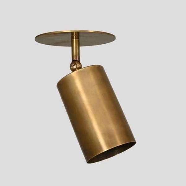 Mid Century Adjustable Brass Spotlight, Modern Antique Flush Mount Light Fixture Kitchen & Hallway