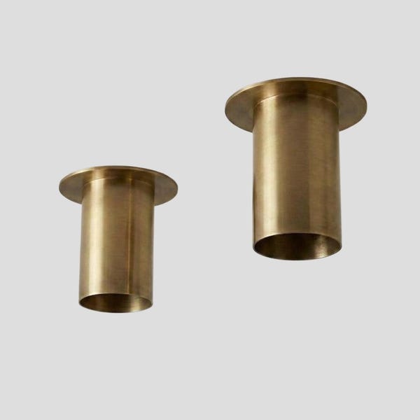 Mid Century Raw Brass Ceiling Spotlight | Handmade Flush Mount Lighting Kitchen Lamp Fixture