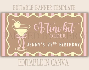 Een Tini Bit-sjabloon voor oudere verjaardagsbanners | Grote banner voor zelfgemaakt feest | 30 x 60 lay-out |