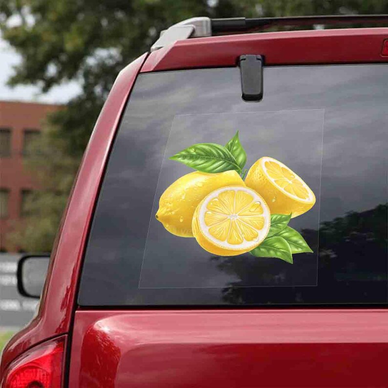 Lemon Sticker Transparent Lemon Car Decal Sticker, Watercolor Citrus Window Decal, Yellow Lemon ...