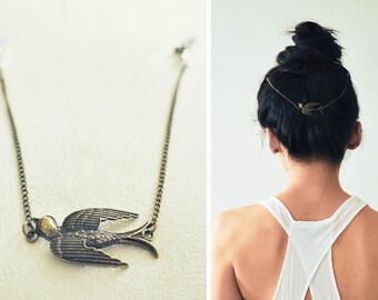 Boho Chic Hair Chain Eos Wings Rustic Silver Etsy