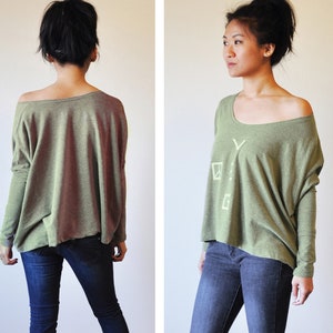 Veg Peace Clothing Organic Recycled Grey Green Angie Top Size M image 2