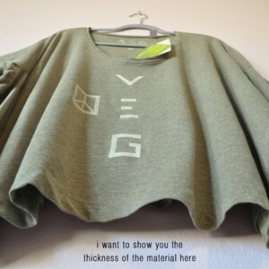 Veg Peace Clothing Organic Recycled Grey Green Angie Top Size M image 6