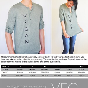 Vegan Clothing : Unisex Grey-Green Henley Shirt Size S image 5