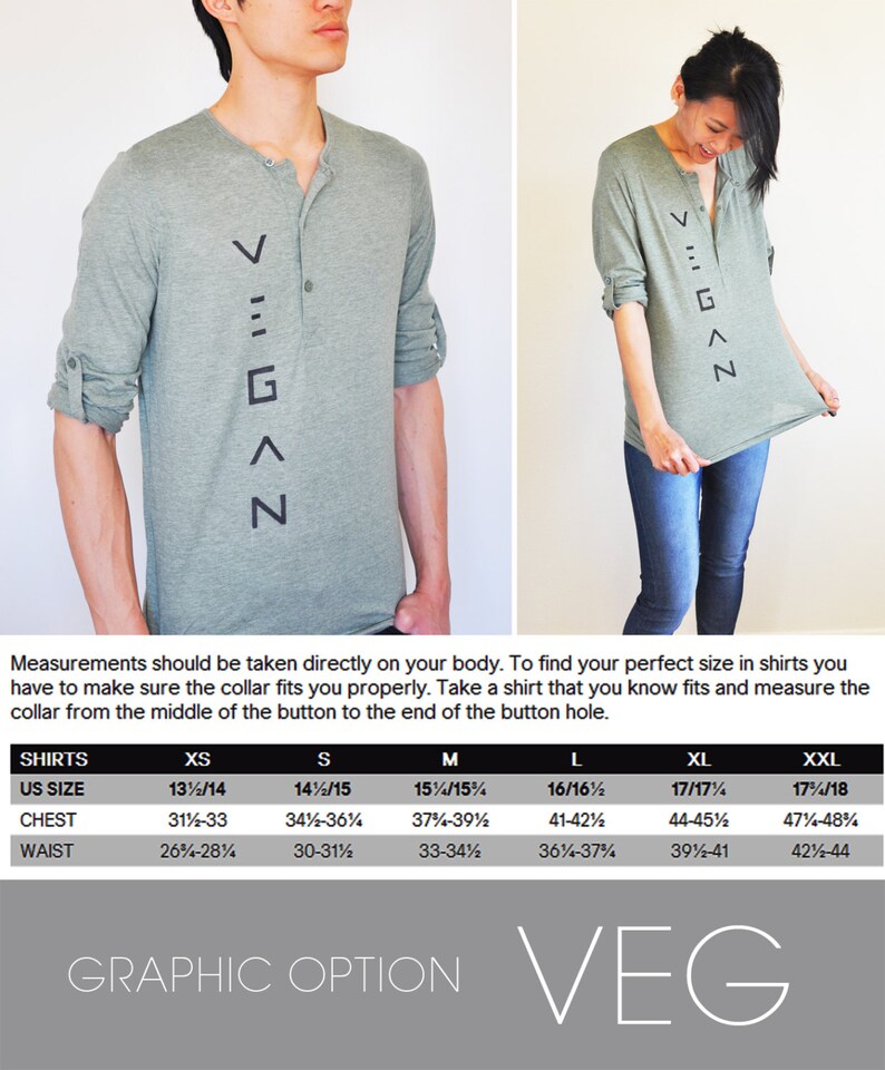 Vegan Clothing : Unisex Grey-Green Henley Shirt Size S image 5
