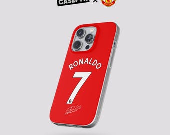 Cristiano Ronaldo #7 Jersey Phone Case | Manchester United Style Football Flexi Case iPhone, Samsung Cover