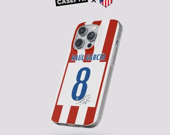 Raul Garcia #8 Jersey Phone Case | Atletico Madrid Style Football Flexi Case iPhone, Samsung Cover