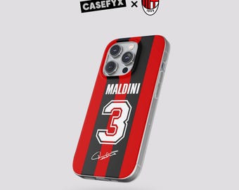 Paolo Maldini #3 Jersey Phone Case | AC Milan Style Football Flexi Case iPhone, Samsung Cover