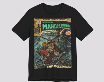 Mandalorian Stars Wars Vintage Comic Cover T-shirt: Vintage Unisex Graphic Tee
