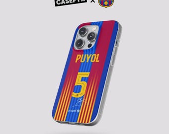 Carles Puyol #5 Jersey Phone Case | Barcelona Style Football Flexi Case iPhone, Samsung Cover