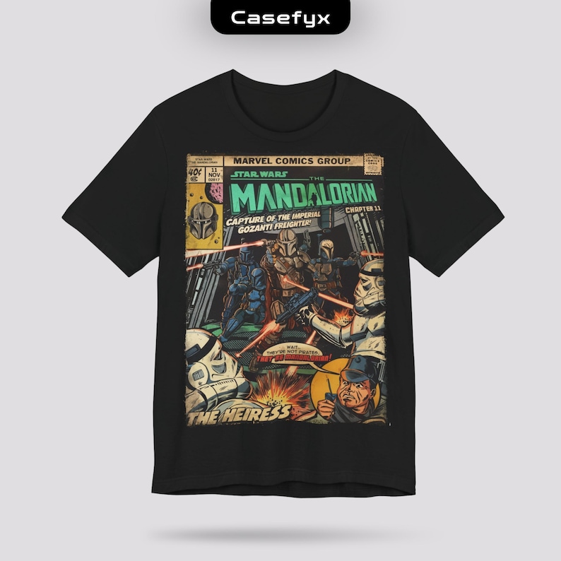 Mandalorian Comic Cover Tee | Star Wars Retro Graphic T-Shirt image 1