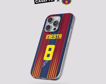 Andres Iniesta #8 Jersey Phone Case | FC Barcelona Style Football Flexi Case iPhone, Samsung Cover
