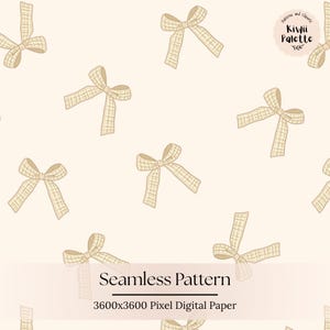 Coquette Ribbon Seamless Pattern, Sweet Pastel Ribbon, Fall, Spring, Aesthetic, Cottagecore, cozy I Hand-drawn 12x12" Seamless pattern