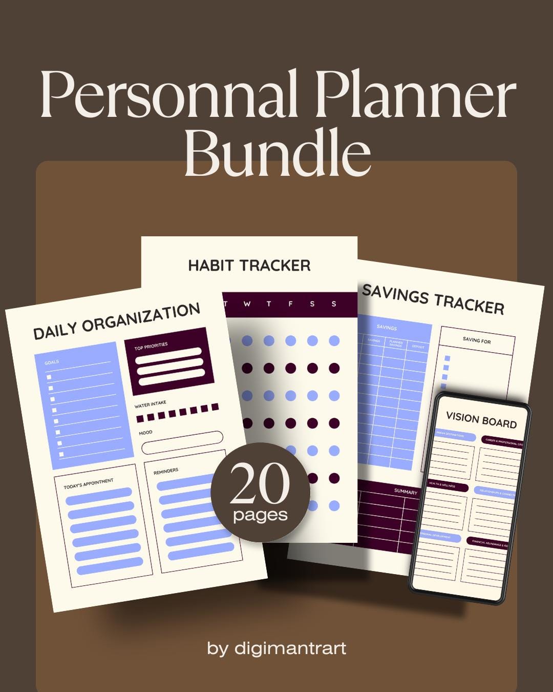 Ultimate Life Planner Bundle Printable Finance Study Self Care & Meal ...