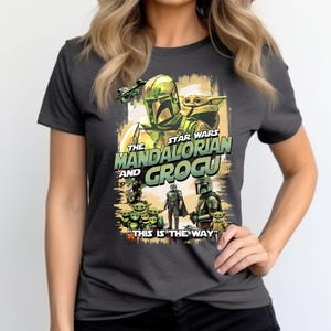 Star Wars The Mandalorian And Grogu Shirt, Mandolorian Shirt for Men, Baby Yoda Grogu Tshirt Women, Mandolorian Grogu Shirt