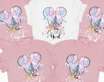 Disney Birthday Girl Shirt, Disney Birthday Family Shirt, Disney Birthday Squad Shirt, Minnie Birthday Girl Shirt