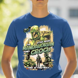 Star Wars The Mandalorian And Grogu Shirt, Mandolorian Shirt for Men, Baby Yoda Grogu Tshirt Women, Mandolorian Grogu Shirt