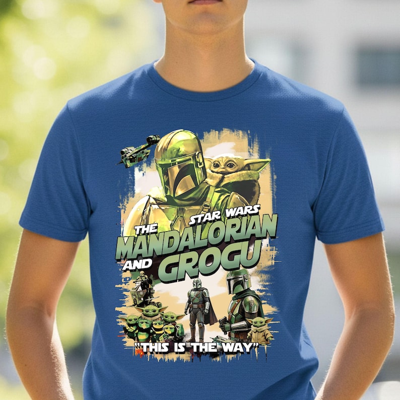 Star Wars The Mandalorian And Grogu Shirt, Mandolorian Shirt for Men, Baby Yoda Grogu Tshirt Women, Mandolorian Grogu Shirt