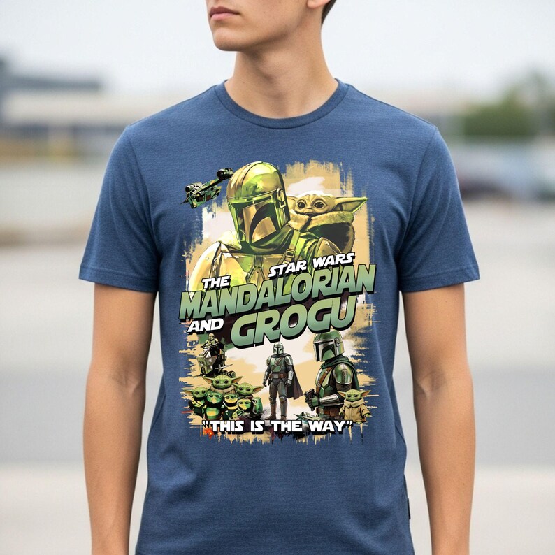 Star Wars The Mandalorian And Grogu Shirt, Mandolorian Shirt for Men, Baby Yoda Grogu Tshirt Women, Mandolorian Grogu Shirt