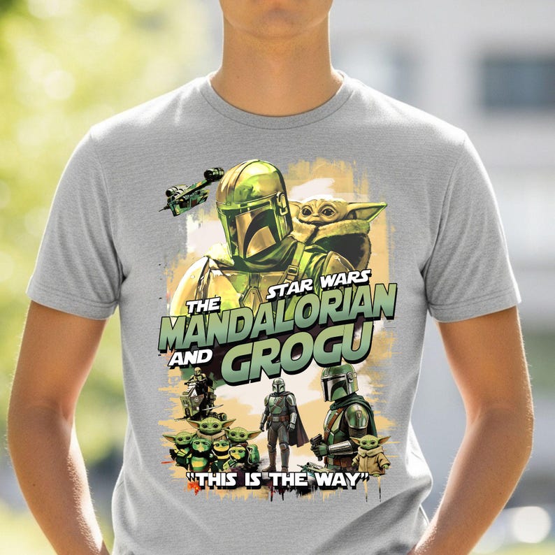 Star Wars The Mandalorian And Grogu Shirt, Mandolorian Shirt for Men, Baby Yoda Grogu Tshirt Women, Mandolorian Grogu Shirt