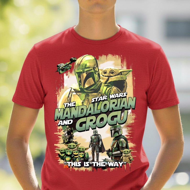 Star Wars The Mandalorian And Grogu Shirt, Mandolorian Shirt for Men, Baby Yoda Grogu Tshirt Women, Mandolorian Grogu Shirt