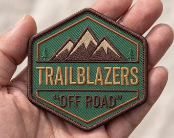 Off Road Mountain Adventure Patch, Embroidered Hiking Badge